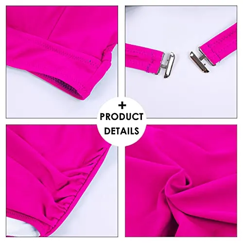 Adisputent Womens High Waisted Bathing Suits Push Up Halter Top Ruched Bottoms Bikini Sexy Tummy Control Two Piece Swimsuits Rose XXL