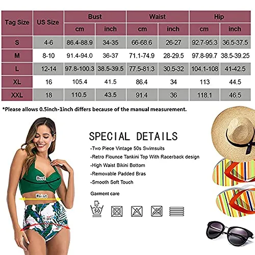 Adisputent Womens High Waisted Bathing Suits Push Up Halter Top Ruched Bottoms Bikini Sexy Tummy Control Two Piece Swimsuits Rose XXL