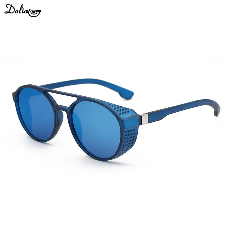 Metal steampunk sunglasses men's fashion round glasses brand designer vintage sunglasses high quality oculos de sol 2023