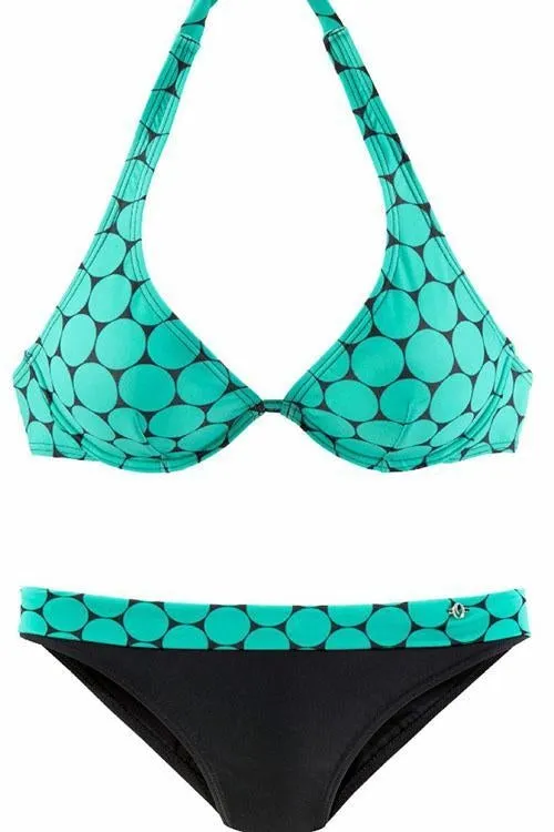 Print Bandage Halter Bikini