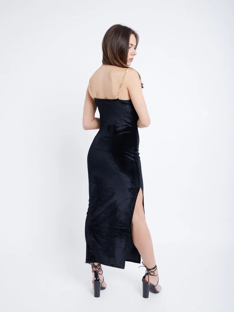 Robe de soirée effet velours