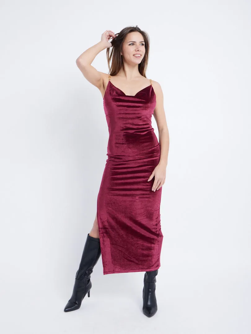 Robe de soirée effet velours