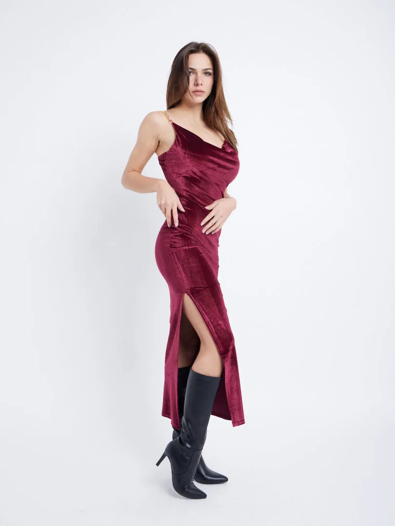 Robe de soirée effet velours