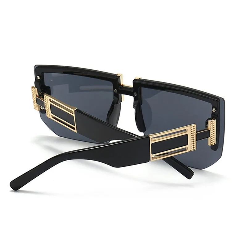 Trendy High-Quality Vintage Oversized Square Rimless Gradient Sunglasses