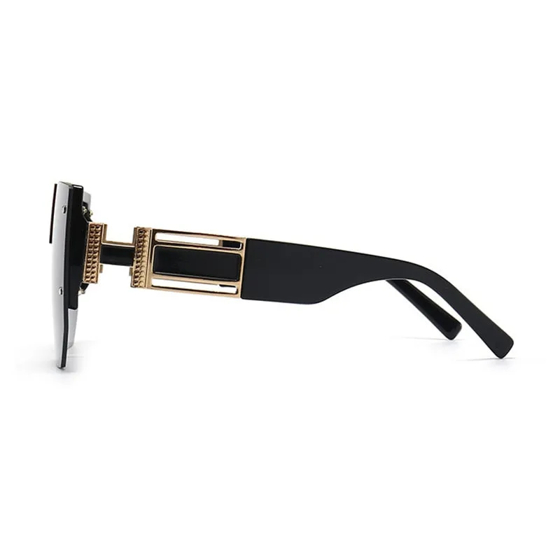 Trendy High-Quality Vintage Oversized Square Rimless Gradient Sunglasses